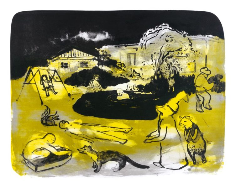 Franziska Guettler | Sommersturm 37 × 47,5 cm, Farblithographie, 2014